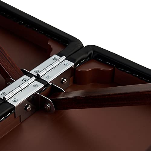 Master Massage Newport Portable Massage Table with 2.5" Cushion, Walnut Hardwood, Black, 30" R296868