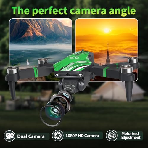 TT19 Foldable 1080P Camera Drone for Adults, Brushless Motor RC Quadcopter, Orange E4143