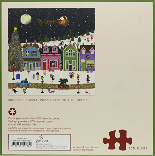 Galison Winter Lights Foil Puzzle, 500 Pieces, 20" x 20" Holiday Jigsaw Puzzle P8985