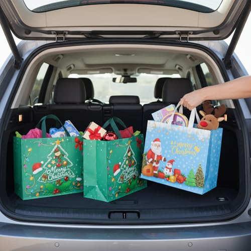 habgp 20 Pack Christmas Gift Bags Assorted Sizes with Handle, Reusable Tote K88379
