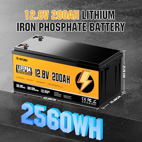 12V 200Ah LiFePO4 Battery with 200A BMS for RV, Marine, Solar G469
