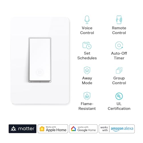 Kasa Smart Light Switch HS200P3, Single Pole, 3-Pack, White F12053