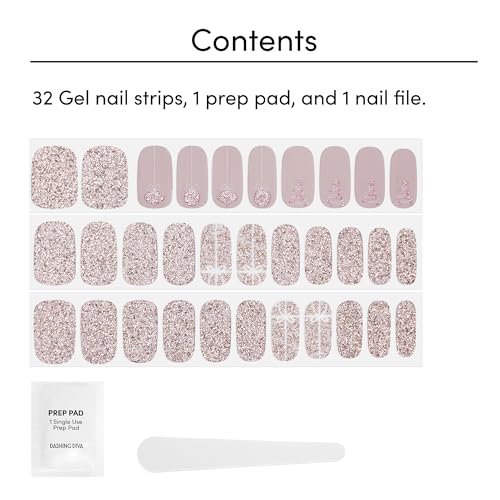 Dashing Diva Gloss Nail Strips Santa Baby - Gel Nail Stickers, 32 Count R845