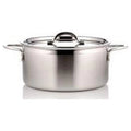 7 in. dia. Country French Two Tone Stainless Steel Pot with Cover & 2 Round Handles - 1 quart - 22 oz