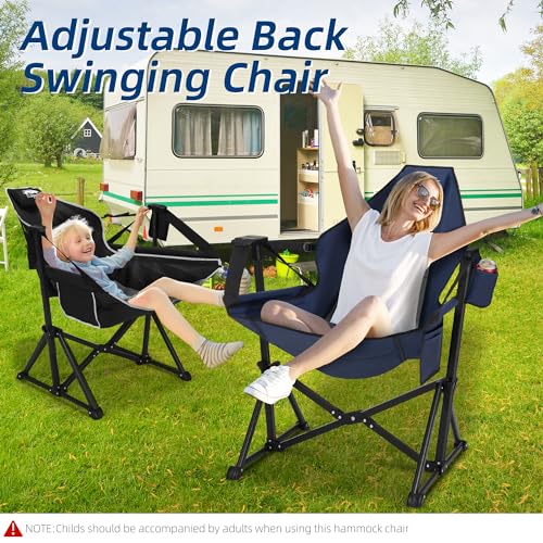 Portable Hammock Camping Chair with Adjustable Back, Supports 330lbs N68621