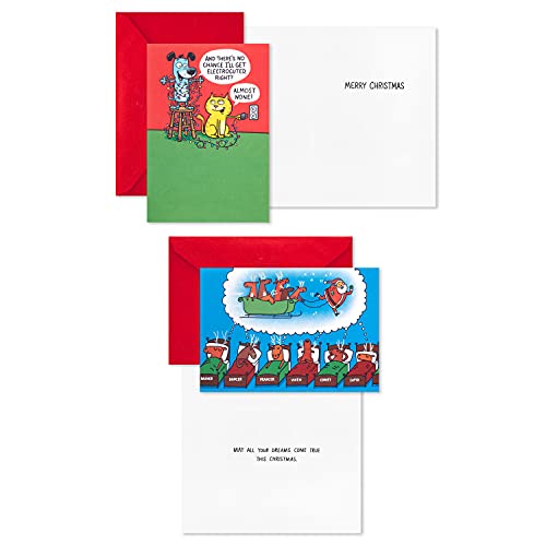 Hallmark Shoebox Funny Christmas Cards, 24 Cards with Envelopes K37358