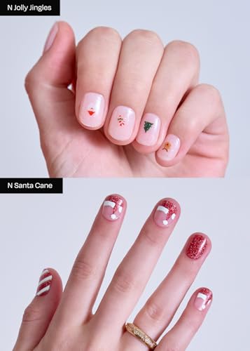ohora Semi Cured Gel Nail Strips Red Chrome & Joy Christmas Set V6536
