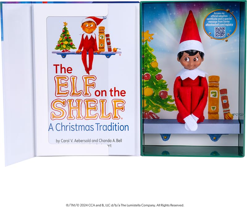The Elf on the Shelf: A Christmas Tradition Boy Scout Elf with Blue Eyes Storybook and Keepsake Box W196