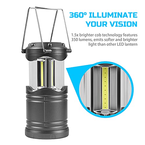 Lichamp LED Camping Lantern 4 Pack, Battery Powered Portable Hanging Light X975