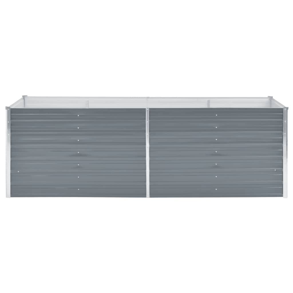 vidaXL Galvanized Steel Raised Garden Bed Gray Q677