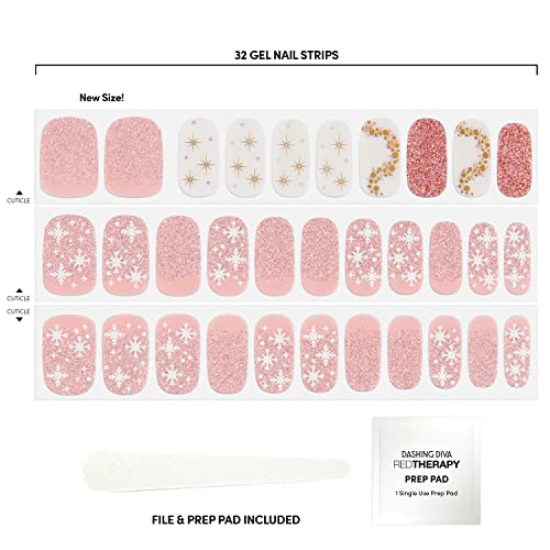 Dashing Diva Gloss Nail Strips Santa Baby - Gel Nail Stickers, 32 Count R845