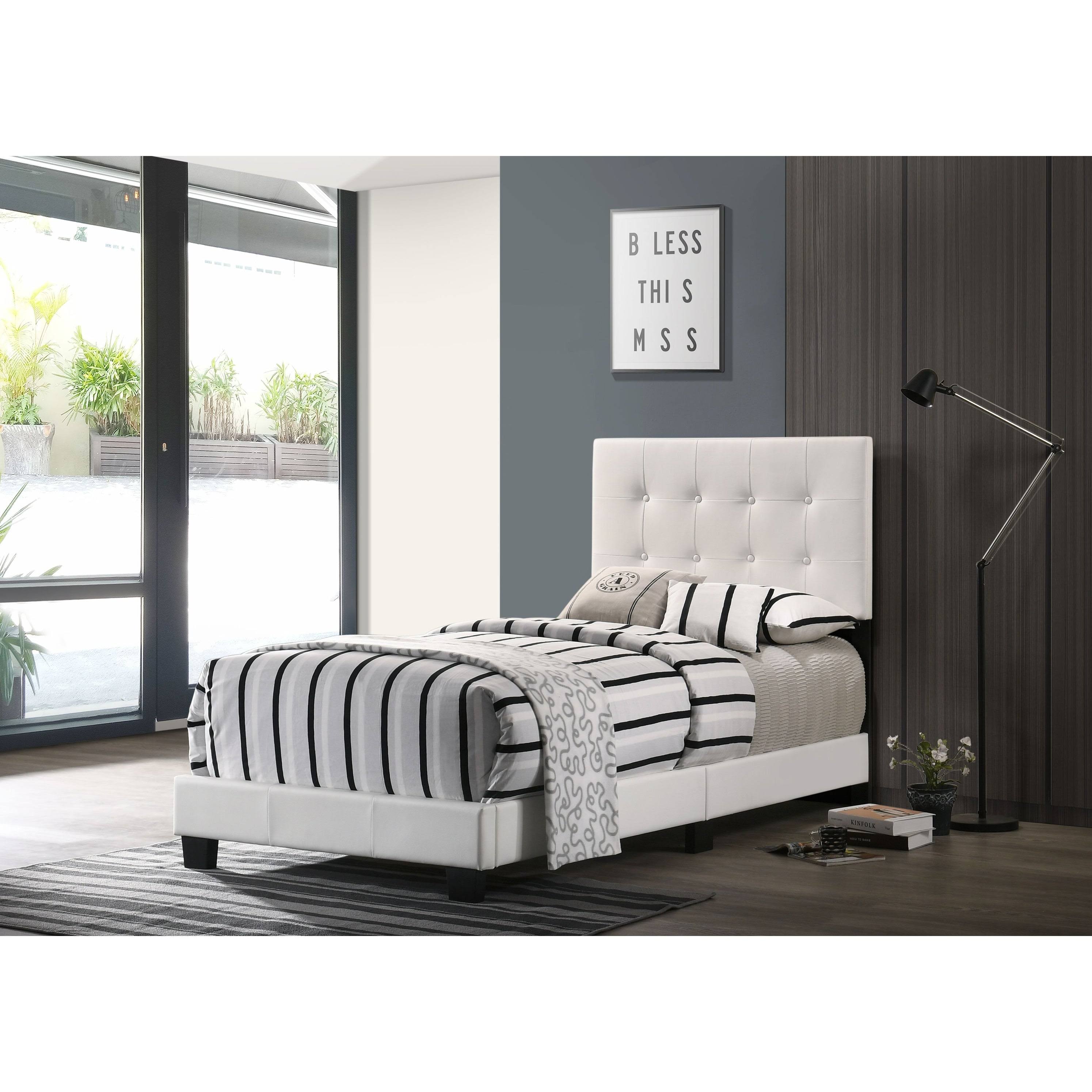 Glory Furniture Caldwell Faux Leather Panel Twin Bed Black G863407
