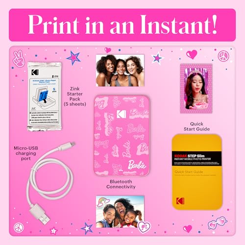 KODAK Step Instant Smartphone Photo Printer - Portable Wireless Zink 2x3" - White G38776