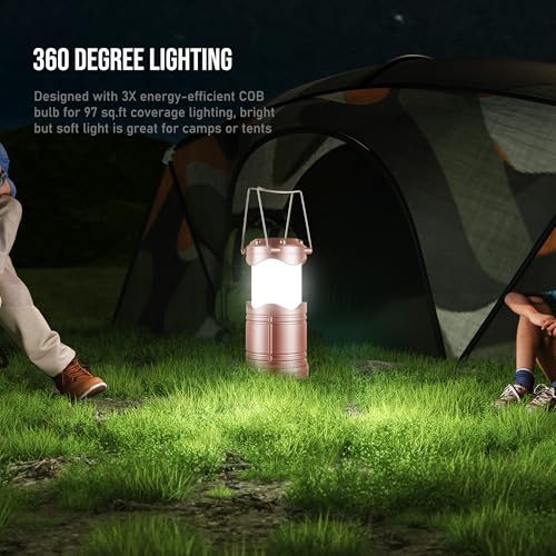 Lichamp LED Camping Lantern 4 Pack, Battery Powered Portable Hanging Light X975