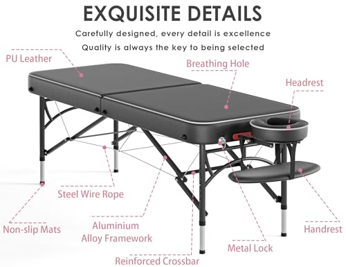 CLORIS 84" Portable Massage Table with Carrying Bag Z191211