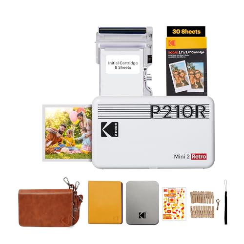 Kodak Mini 2 Retro 4PASS Portable Photo Printer, White L11307