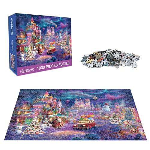Nattork Jigsaw Puzzle 1000 Pieces for Adults, Christmas House W31652