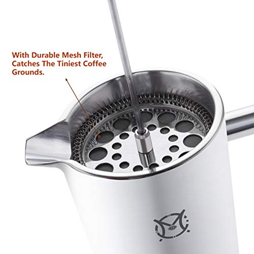French Press Coffee Maker 350ML Stainless Steel Thermal H244884