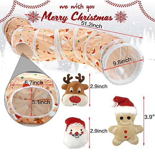 Vehomy 4Pcs Christmas Cat Toys Set with Catnip, Gingerbread Man, Santa Claus S975752