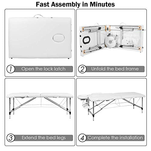 Giantex 84" Portable Massage Table with Face Cradle & Carry Case K306363