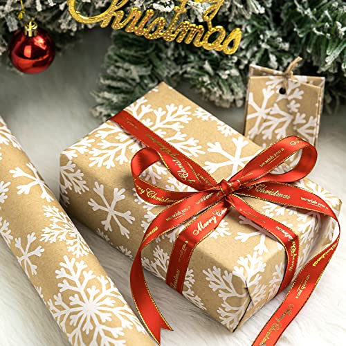 RUSPEPA Christmas Wrapping Paper Jumbo Roll Kraft Paper, Christmas Tree Design, 30 in x 100 ft U53088
