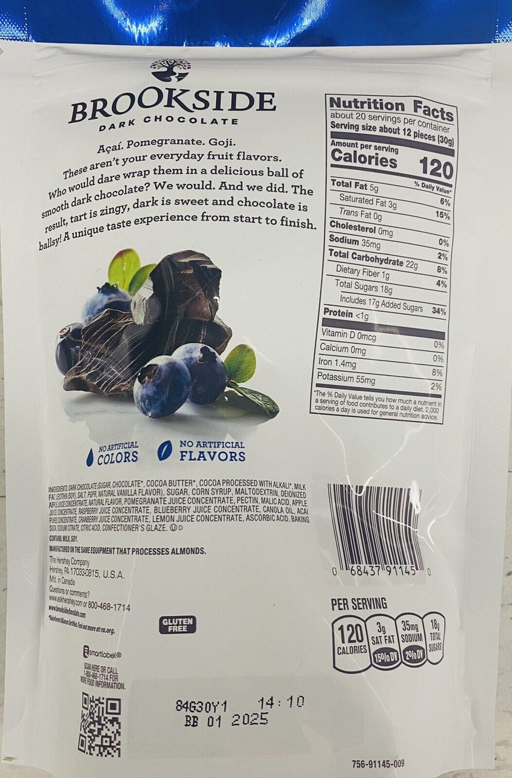 Brookside Dark Chocolate ACAI & Blueberry 21 Oz Bag R204223