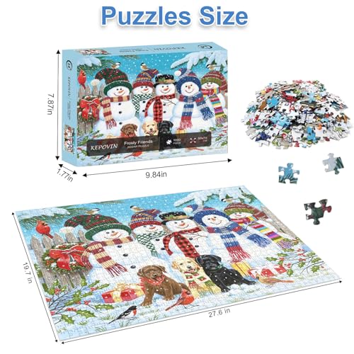 Jigsaw Puzzles for Adults 1000 Pieces Christmas Snowman with Poster E2938