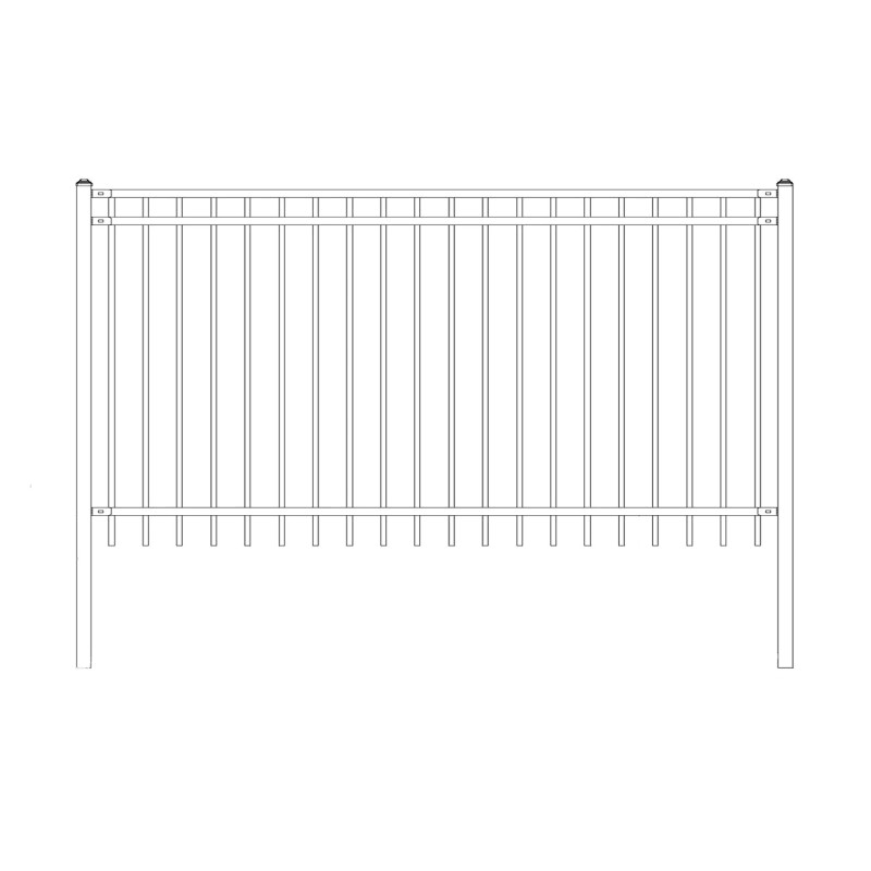 Aleko 8 ft. W Steel Fence Panel, Unassembled D44250