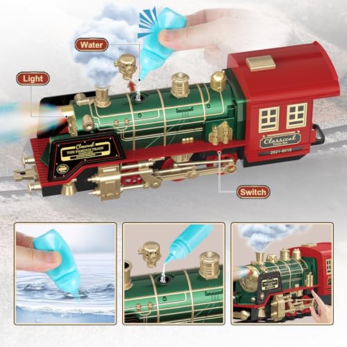 Kids Electric Train Set with Remote Control, Lights and Sounds X845180