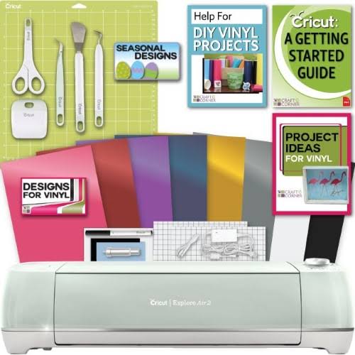 Cricut Explore Air 2 Machine Bundle - Beginner Guide, Tool Kit, Vinyl Pack, Designs &amp; Project Inspiration - Megean