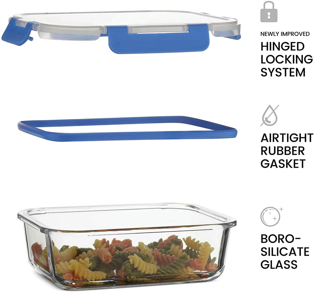 Glass meal prep containers 6 pack 35oz with locking lids J406346