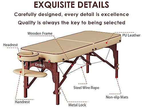 CLORIS 84" Portable Massage Table with Carrying Bag Z191211