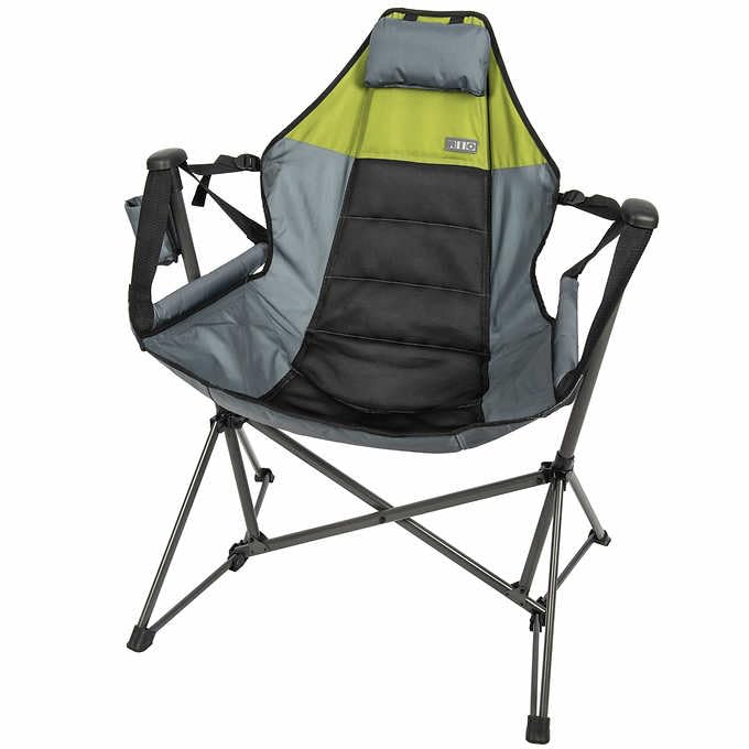 RIO Hammock Camping Chair, Steel, Adjustable Back, Folding with Pillow Cup Holder C359
