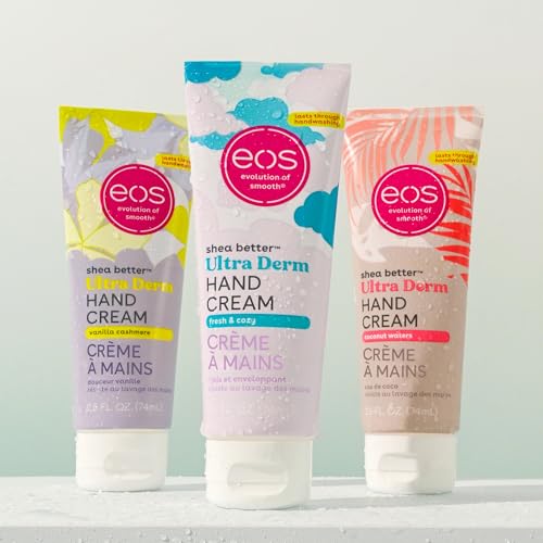 eos Shea Better Hand Cream 3-Pack Vanilla Cashmere, Fresh & Cozy, Coconut 2.5 oz E939