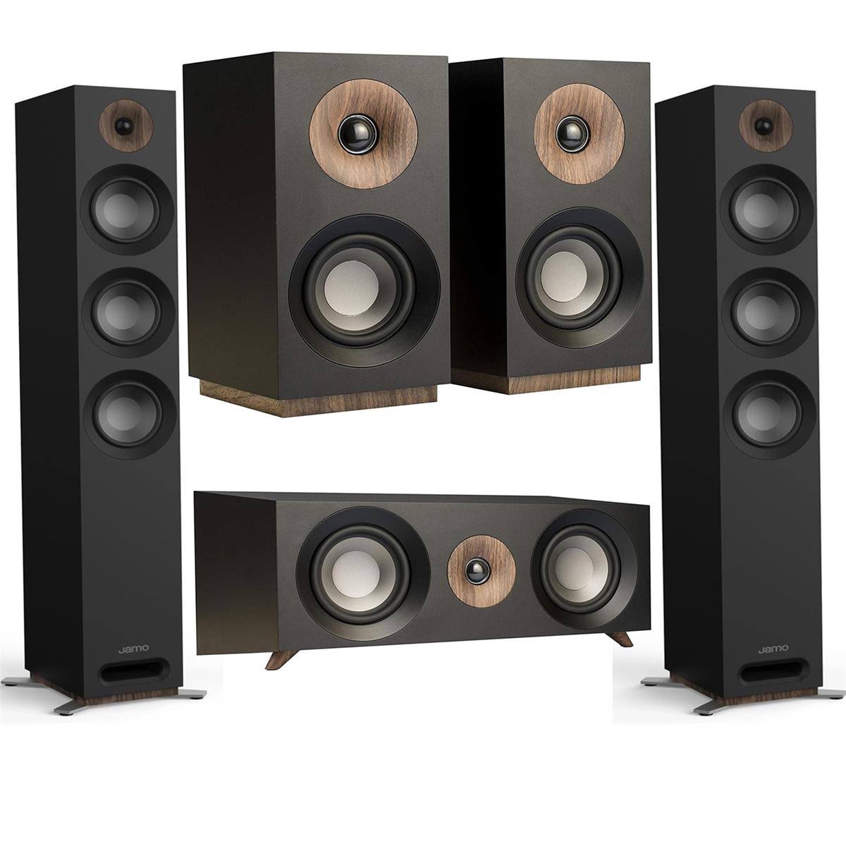 Jamo S 809 Floorstanding Speakers,Black,Pair w/Center Speaker/Bookshelf Speakers - Megean