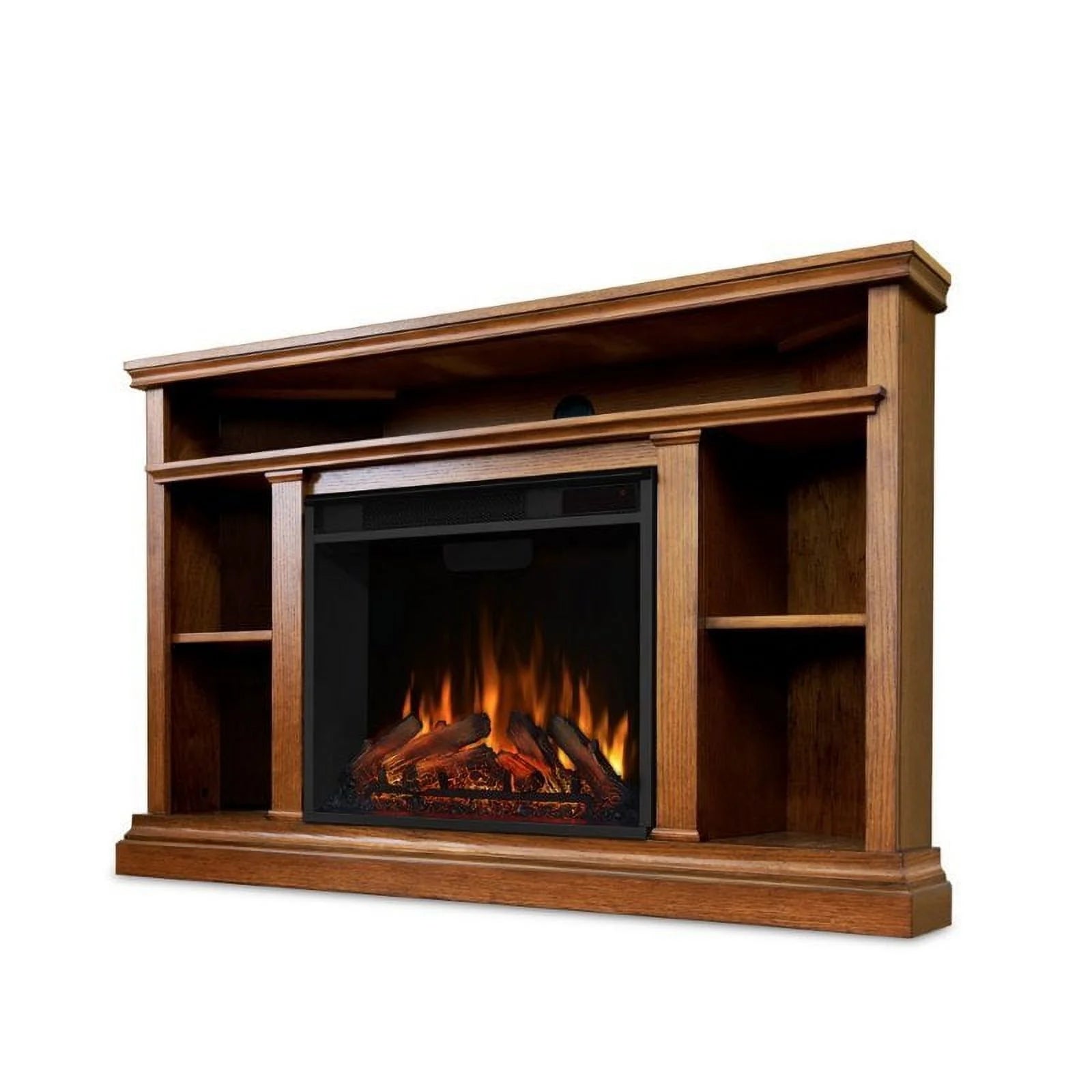 Bowery Hill Traditional Wood Electric Corner Fireplace for TVs up to 50" Oak M8800