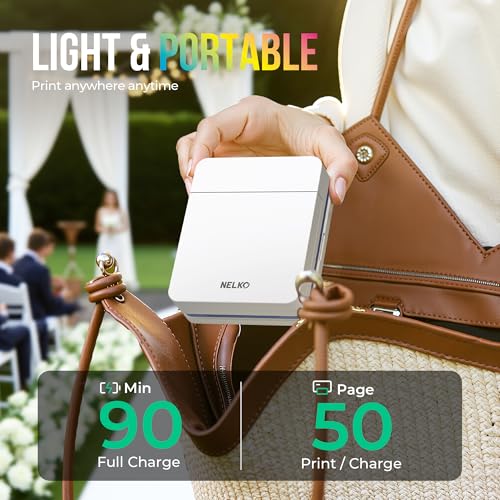 Nelko PP01 Portable Mini Photo Printer for iOS & Android, White Z15552