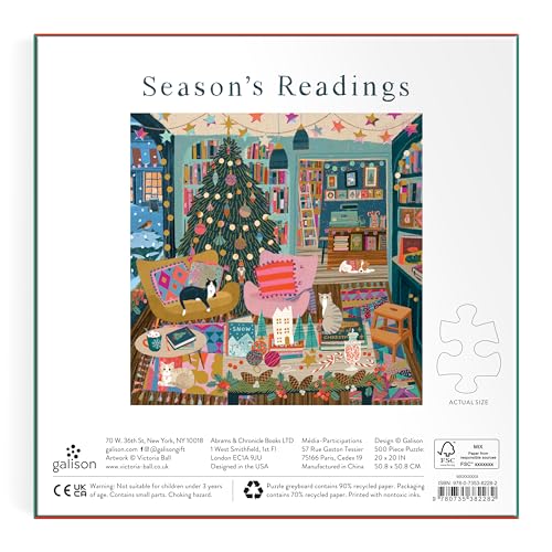 Galison Season's Reading 500 Piece Foil Jigsaw Puzzle Y474646