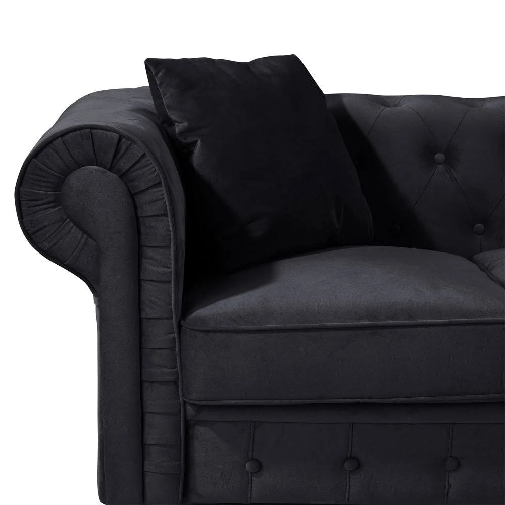 Microfiber Chesterfield Sofa Purple K8774