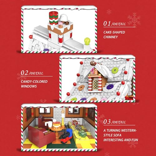 Christmas Gingerbread House Ornaments Building Set with LED Light for Kids & Adults A245664