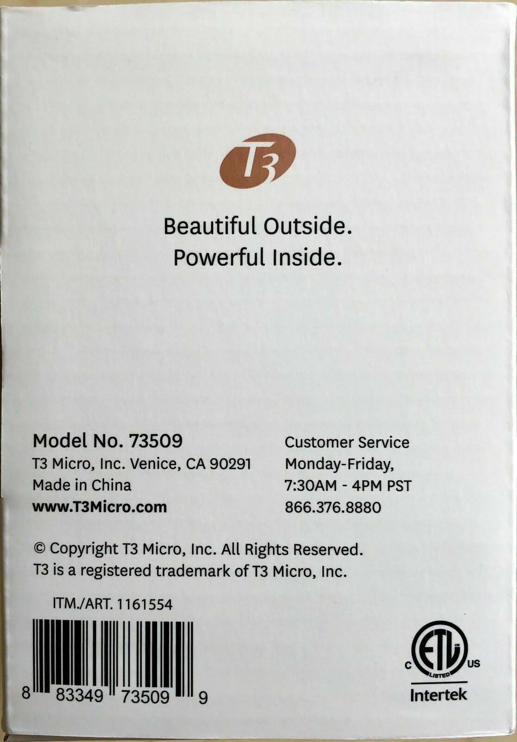 T3 SinglePass 1x22 Straightening Iron - White Q720514