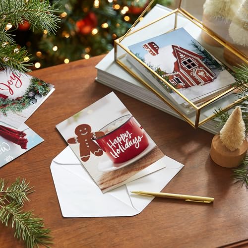 Hallmark Boxed Christmas Cards Festive Foil, 40 Cards with Envelopes S22215
