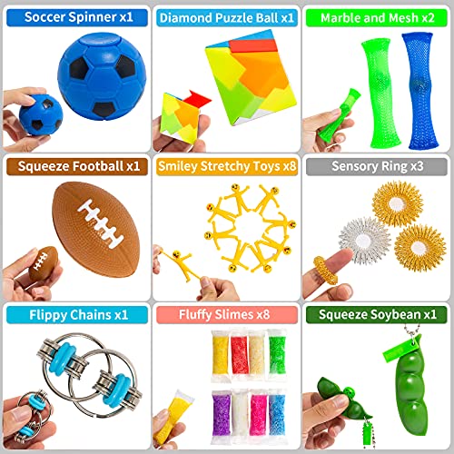 Sensory Fidget Toys Set for Kids Adults, 76 Pack Stress Relief Bundle X44594