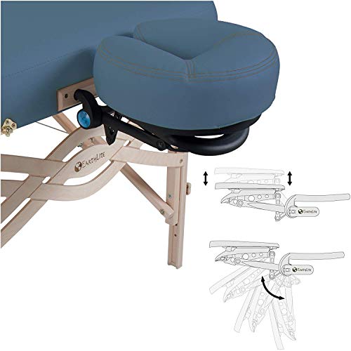 EARTHLITE Premium Portable Massage Table Package SPIRIT with Flex-Rest Face Cradle & Strata Face Pillow, Carry Case, Made in USA E382