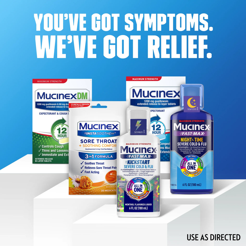 Mucinex 12 Hour Relief, Chest Congestion & Excess Mucus, 100 Tablets G19124
