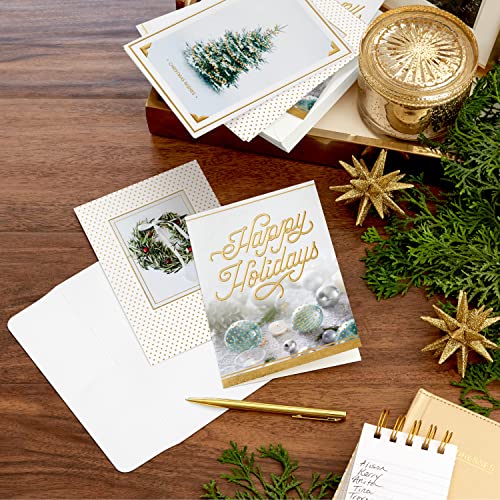 Hallmark Boxed Christmas Cards, White and Gold (40 Cards with Envelopes) G421919