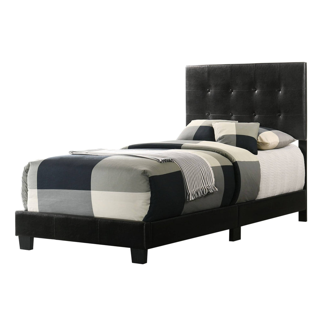 Glory Furniture Caldwell Faux Leather Panel Twin Bed Black G863407