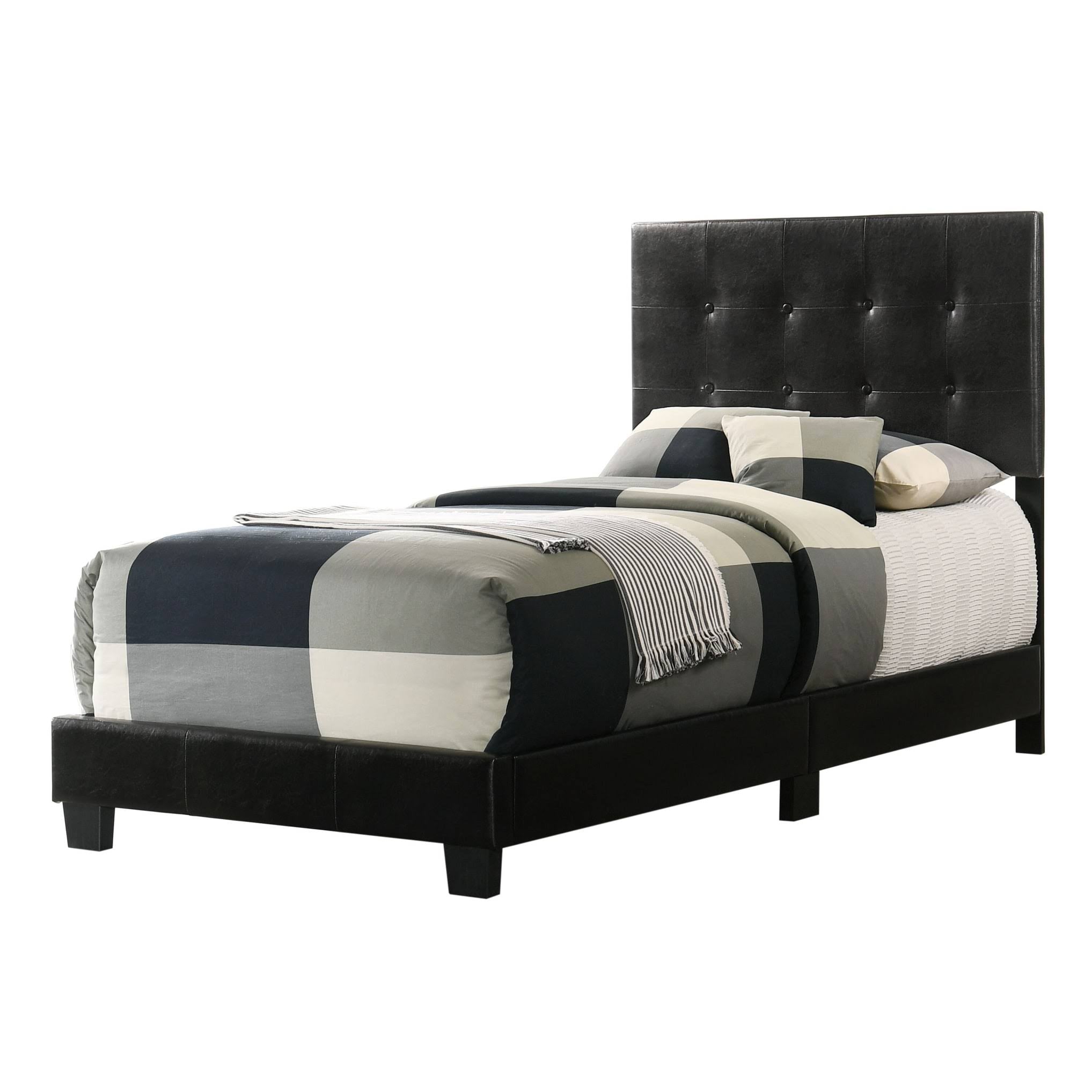 Glory Furniture Caldwell Faux Leather Panel Twin Bed Black G863407