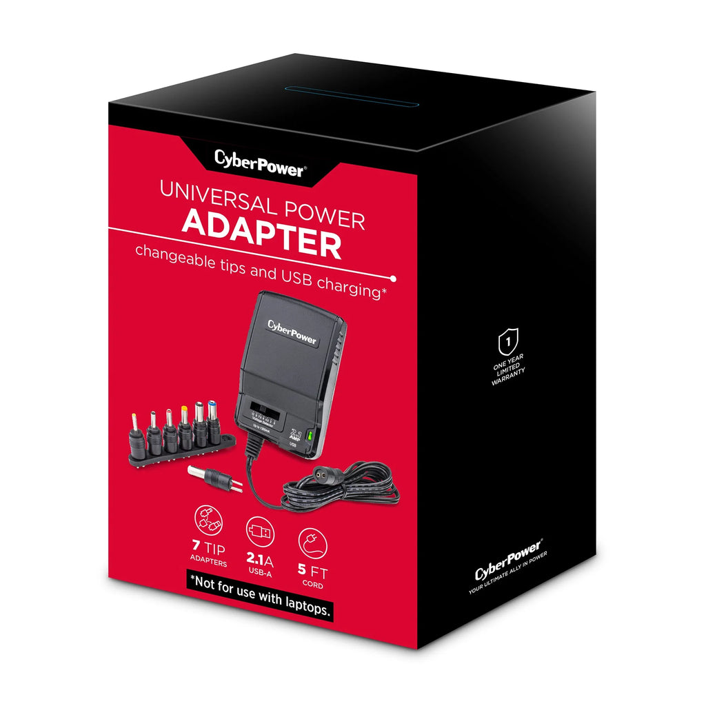 CyberPower Universal Power Adapter 3-12V 1300mA with USB Charge Port P2997