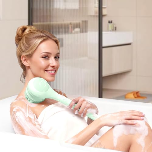 Electric Body Brush Back Scrubber for Shower, Waterproof Dual Handle with 3 Heads X695155